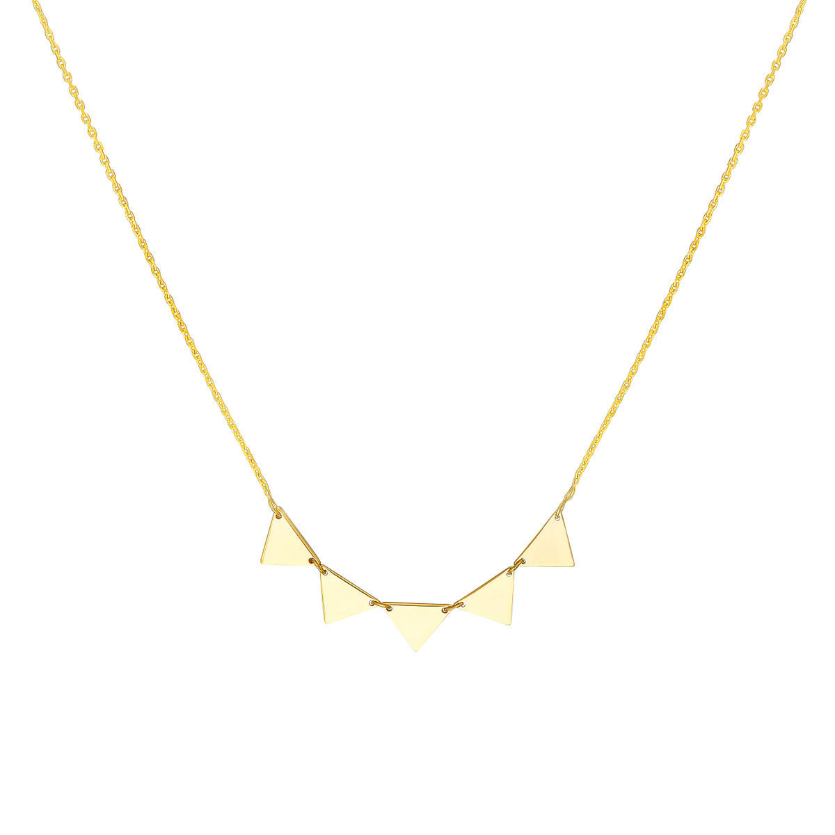 14K Yellow Gold Triangle Necklace