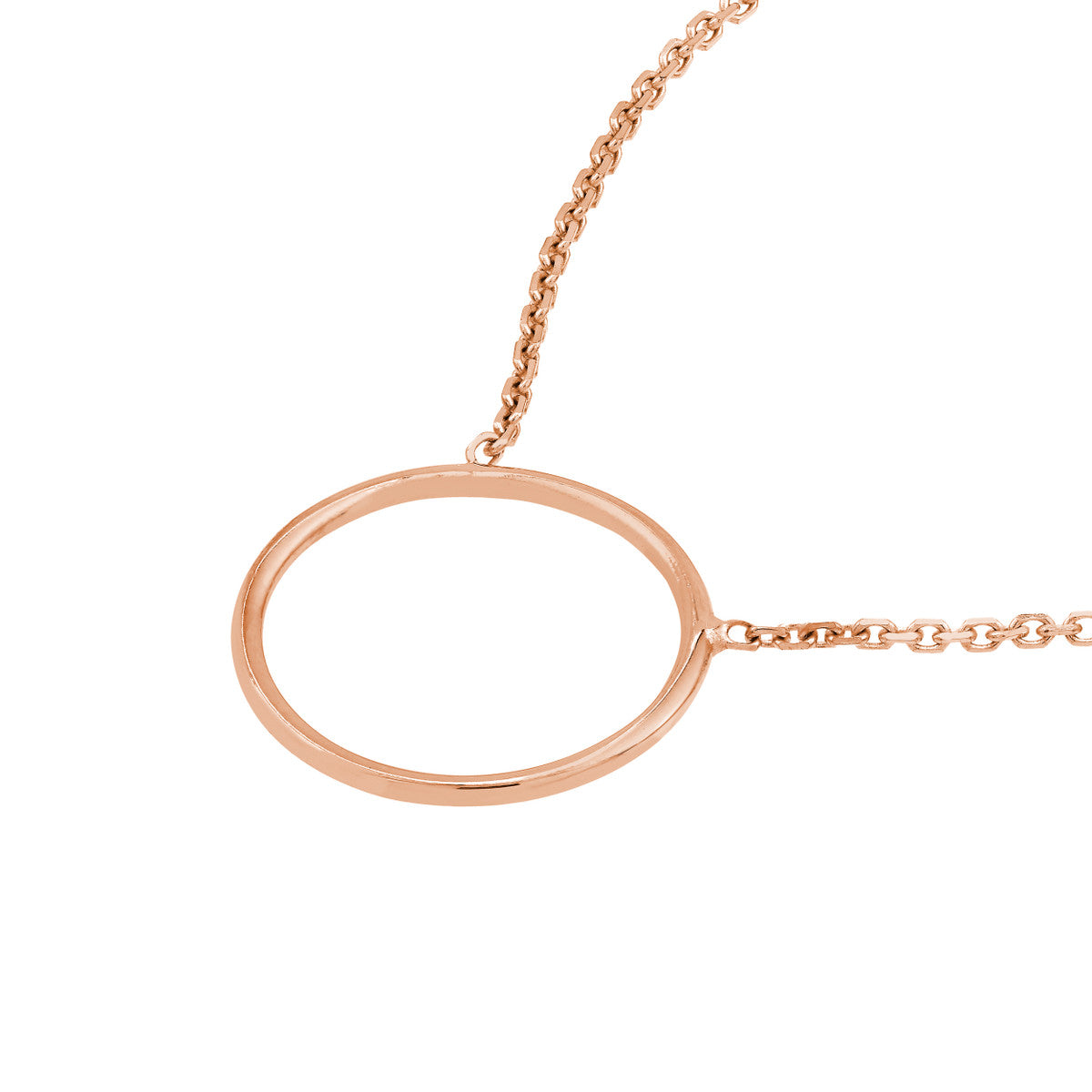 14K Rose Gold Wire Circle Necklace