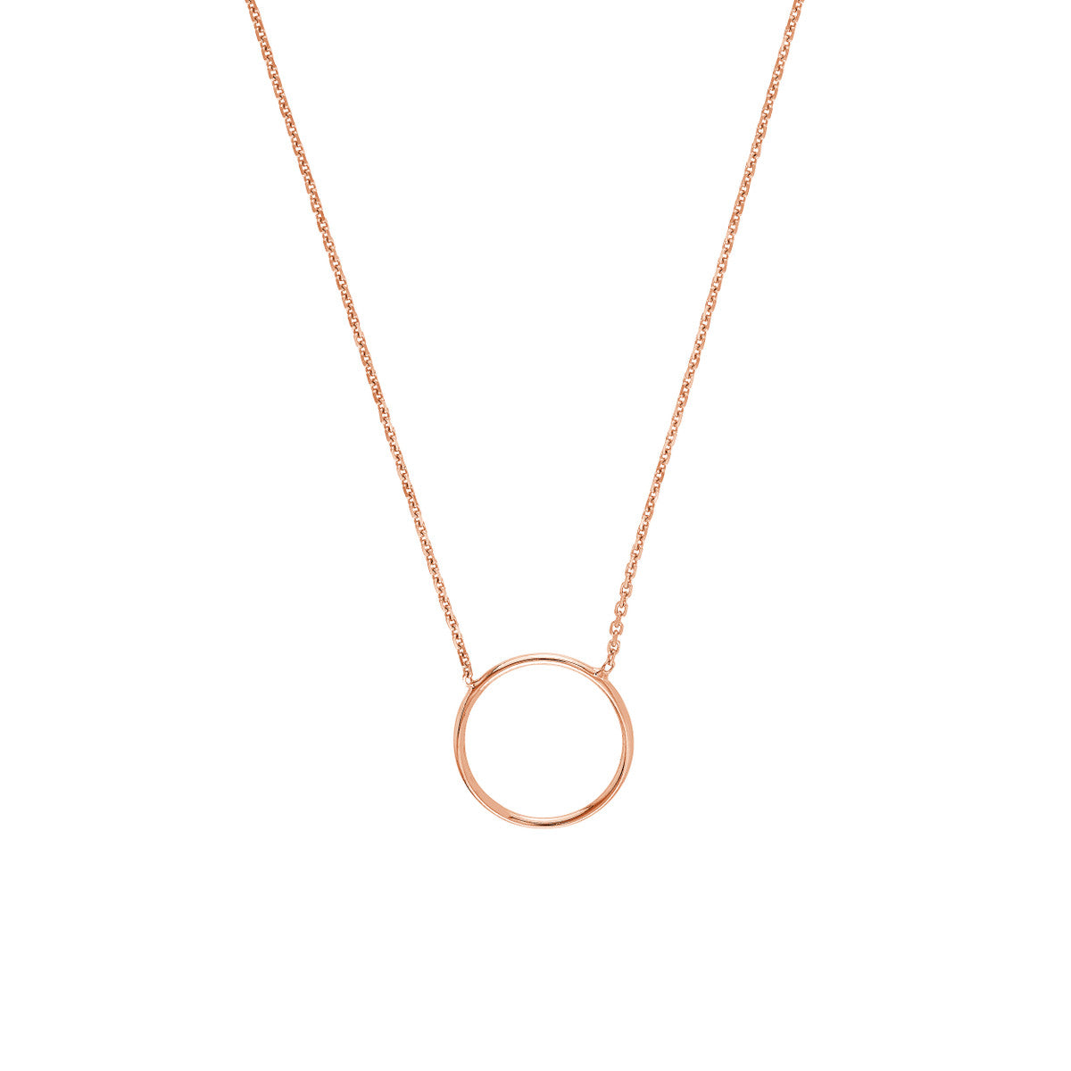 14K Rose Gold Wire Circle Necklace