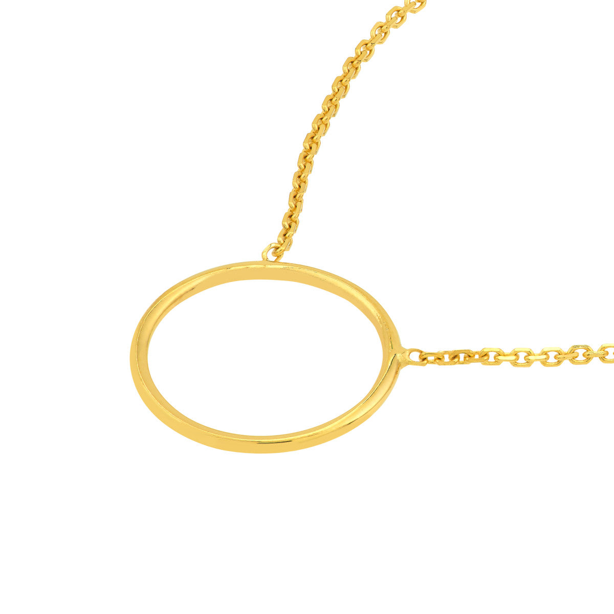 14K Yellow Gold Wire Circle Necklace