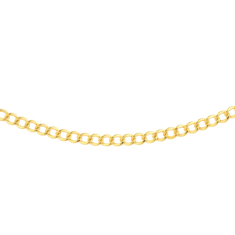 14K Yellow Gold Curb Link Chain Choker