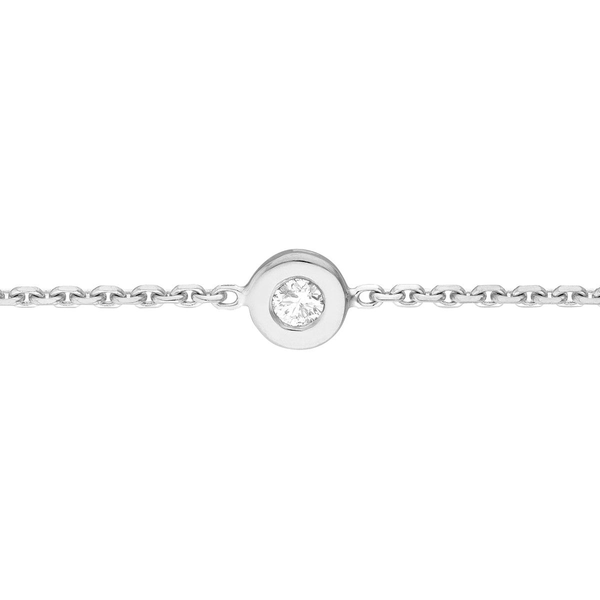 14K White Gold Bezel Set Diamond Choker