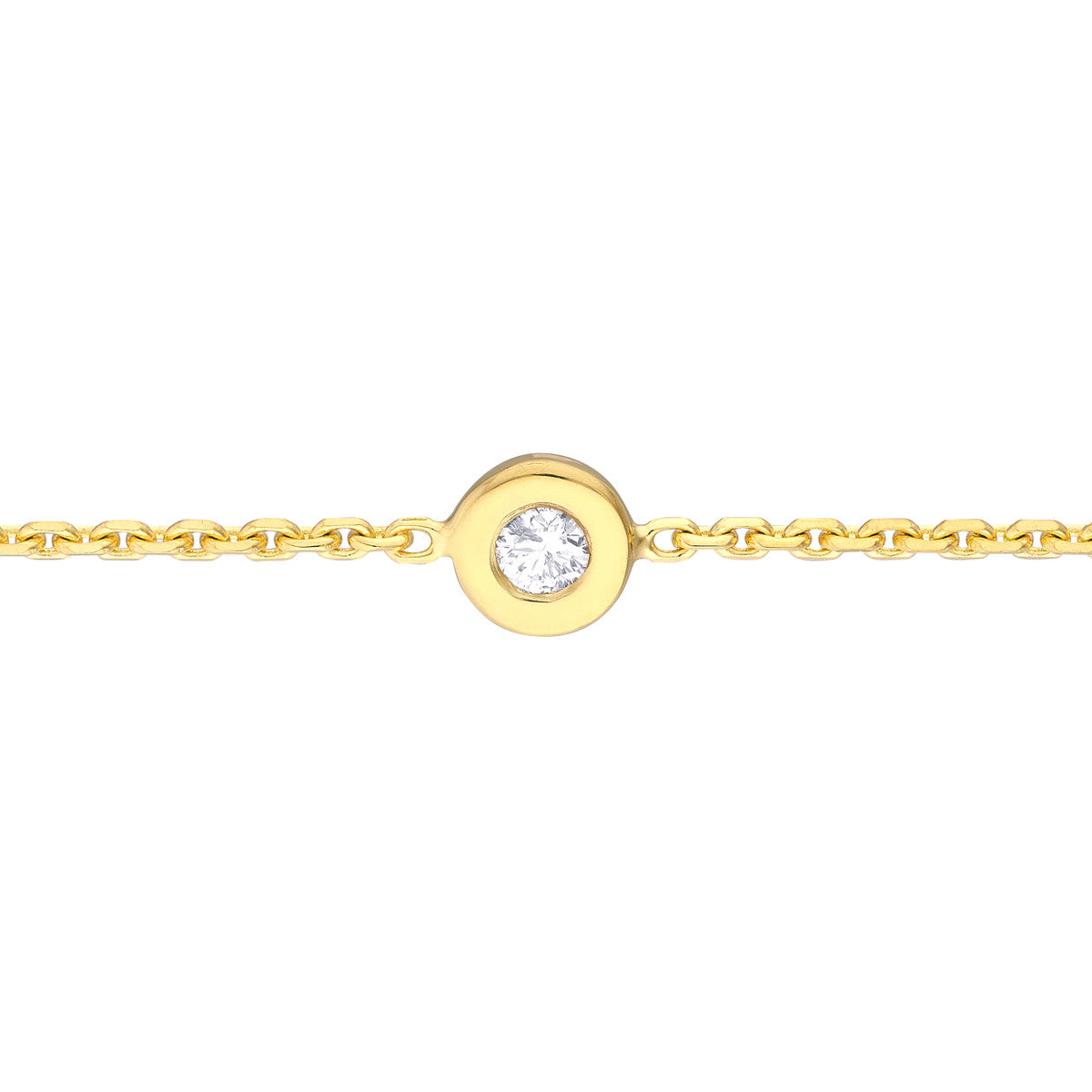 14K Yellow Gold Bezel Set Diamond Choker