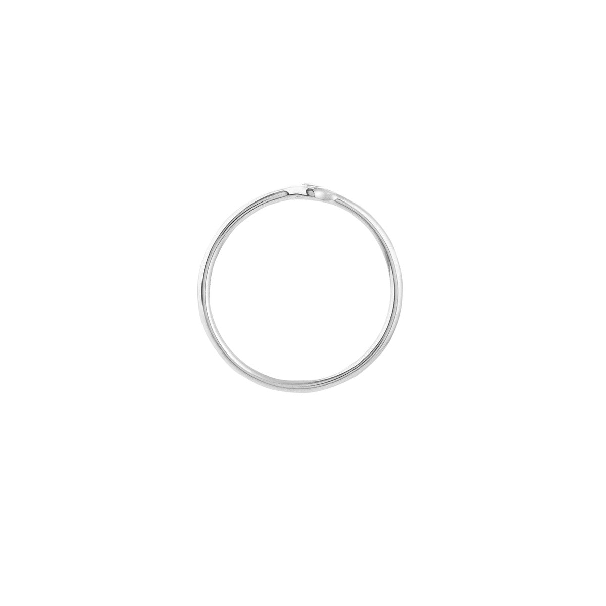 14K White Gold Petite Round Diamond Bezel Ring