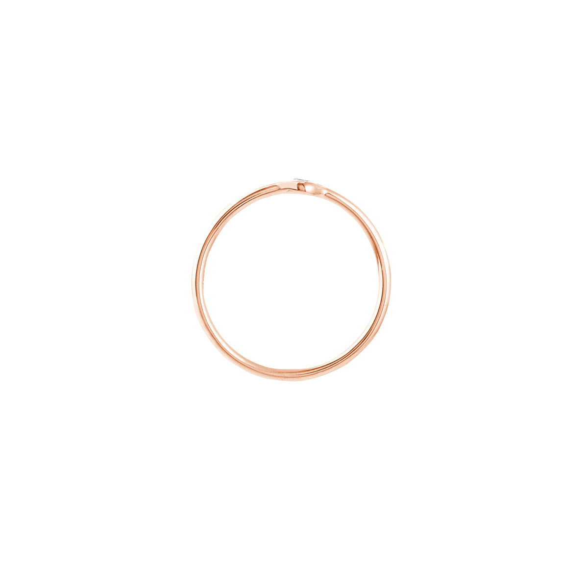 14K Rose Gold Petite Round Diamond Bezel Ring