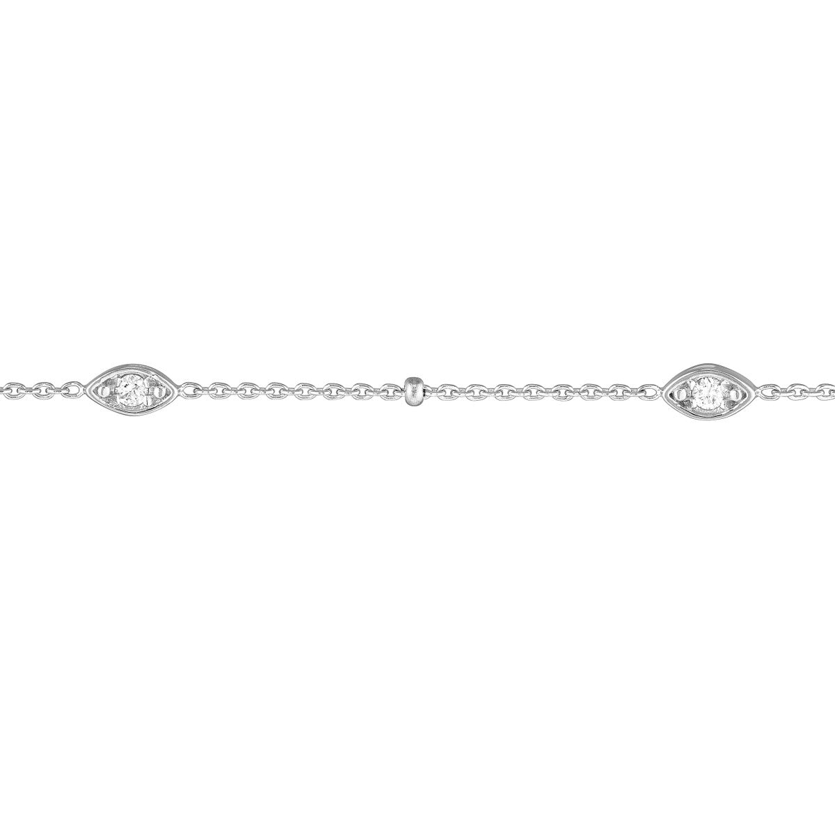 Marquise-Shaped Bezel Bracelet with Beads