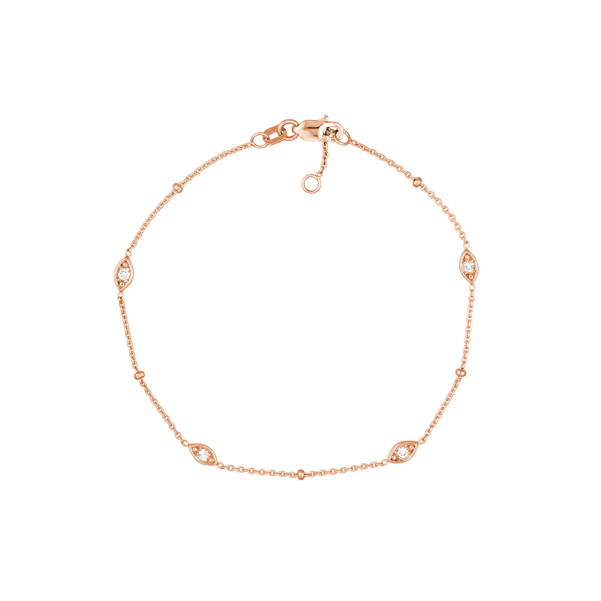 Marquise-Shaped Bezel Bracelet with Beads