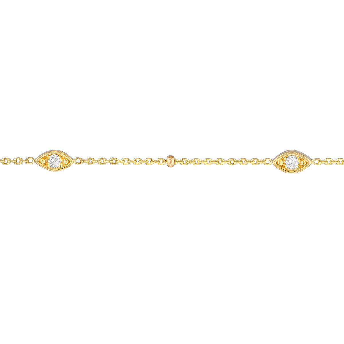 Marquise-Shaped Bezel Bracelet with Beads