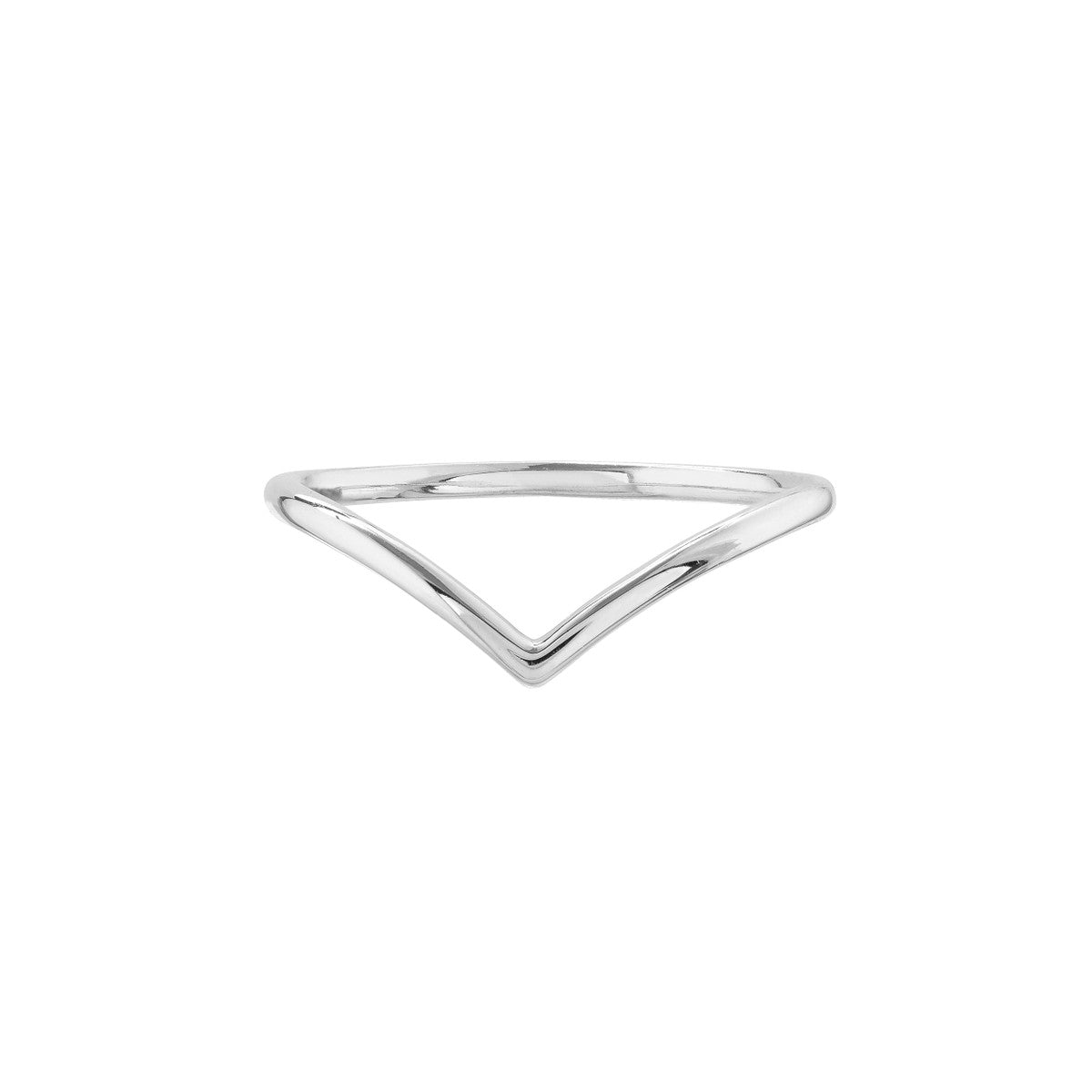 14K White Gold Chevron Wire Ring