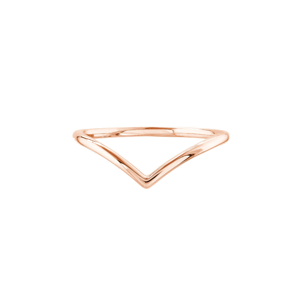 14K Rose Gold Chevron Wire Ring