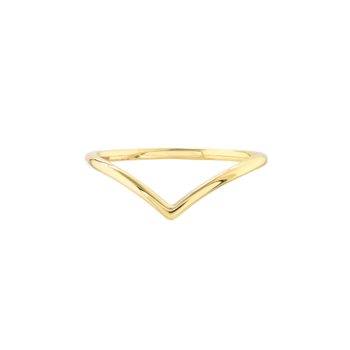 14K Yellow Gold Chevron Wire Ring