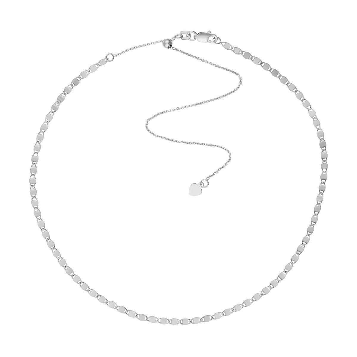 14K White Gold Valentino Chain Choker