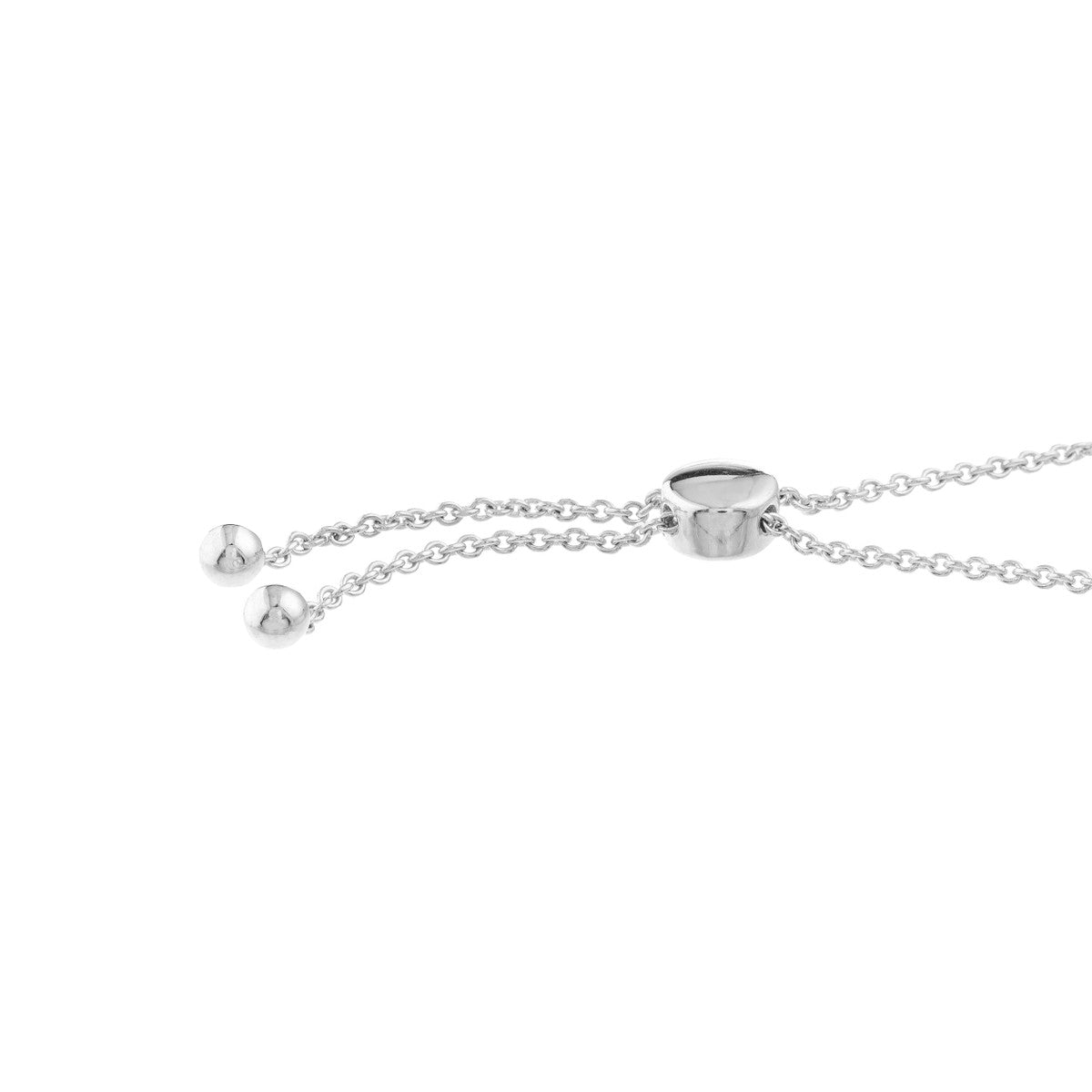 14K White Gold Diamond Bezel Tennis Bolo Bracelet