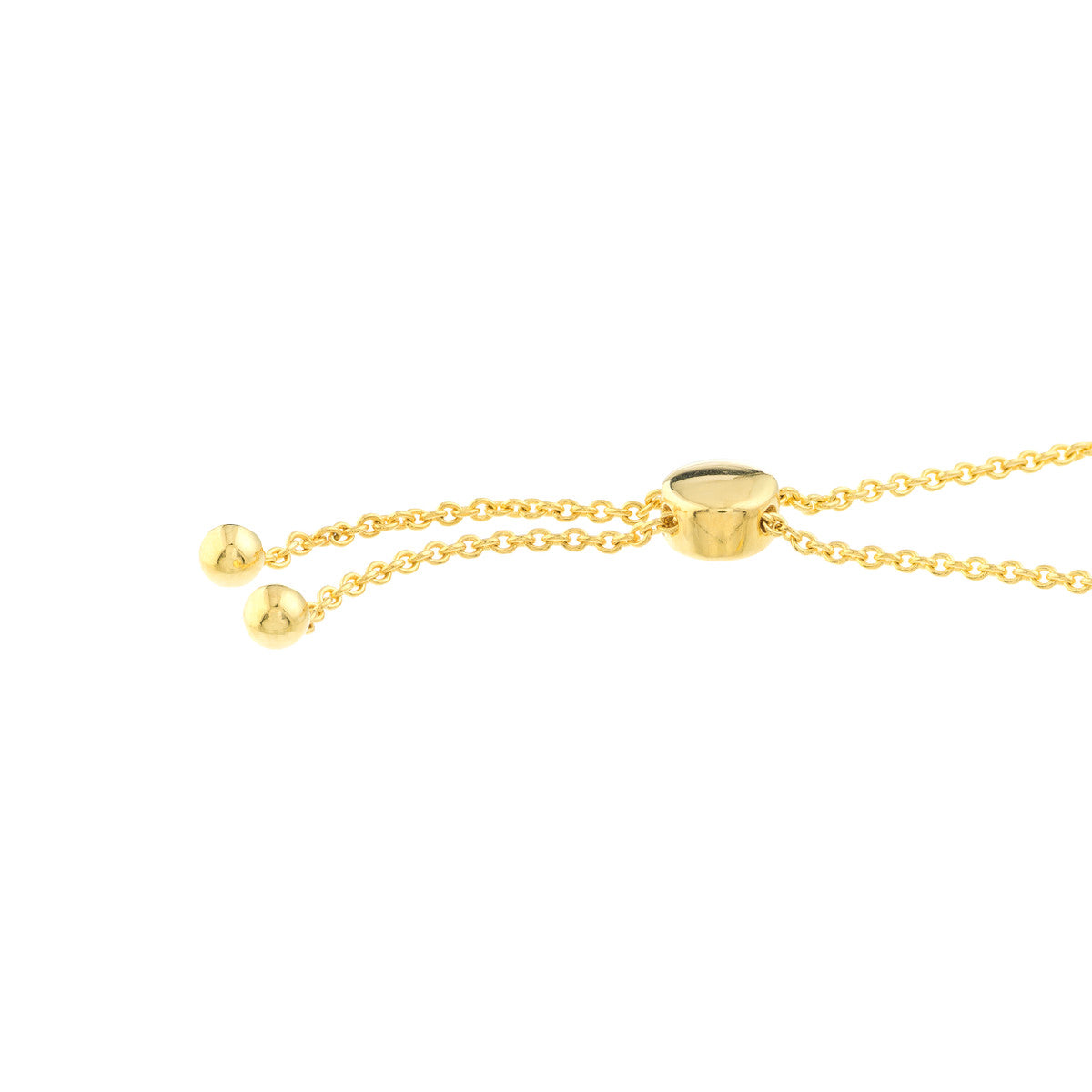 14K Yellow Gold Diamond Bezel Tennis Bolo Bracelet