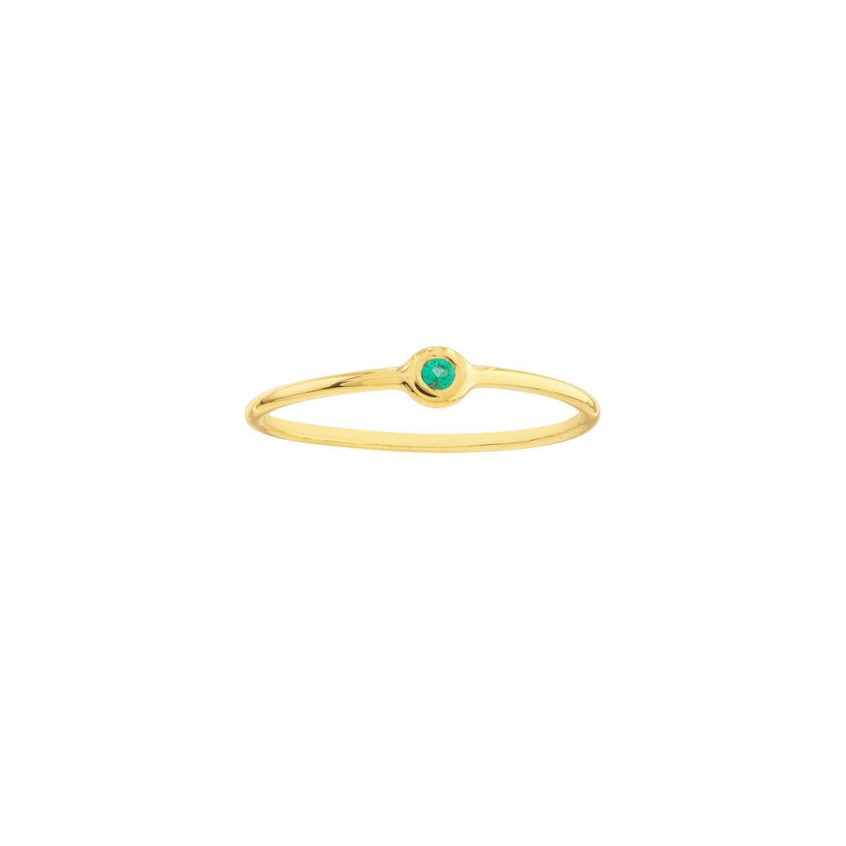 14K Yellow Gold Wire Emerald Ring