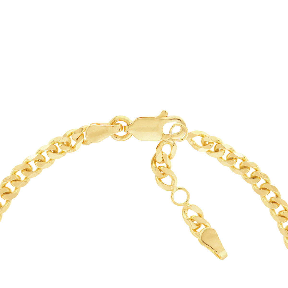 14K Yellow Gold Geometric Curb Link Bracelet With A Small Diamond