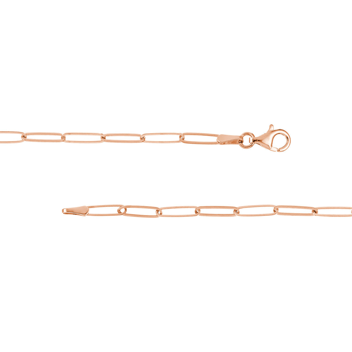 14K Rose Gold Elongated Oval Link Chain Necklace