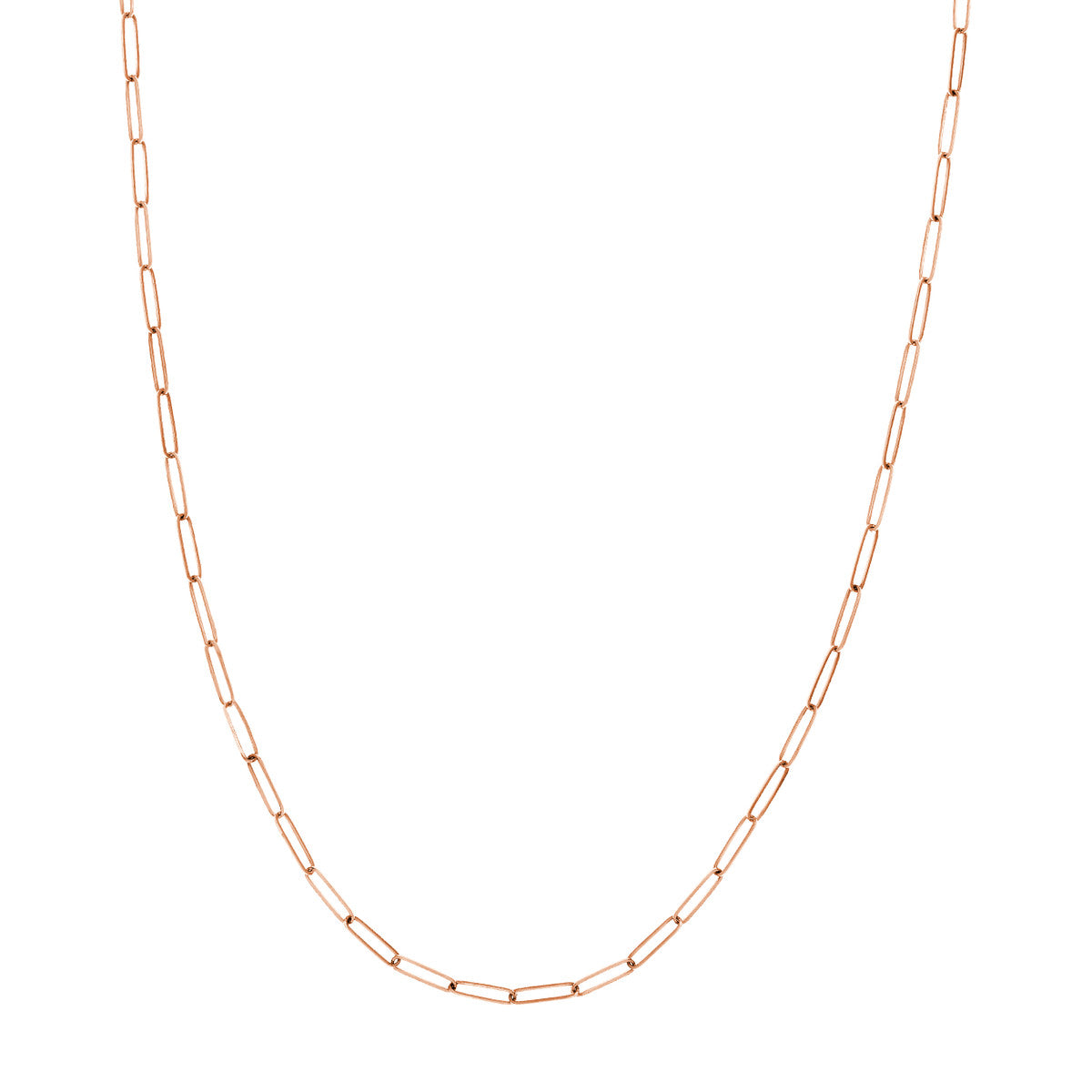 14K Rose Gold Elongated Oval Link Chain Necklace