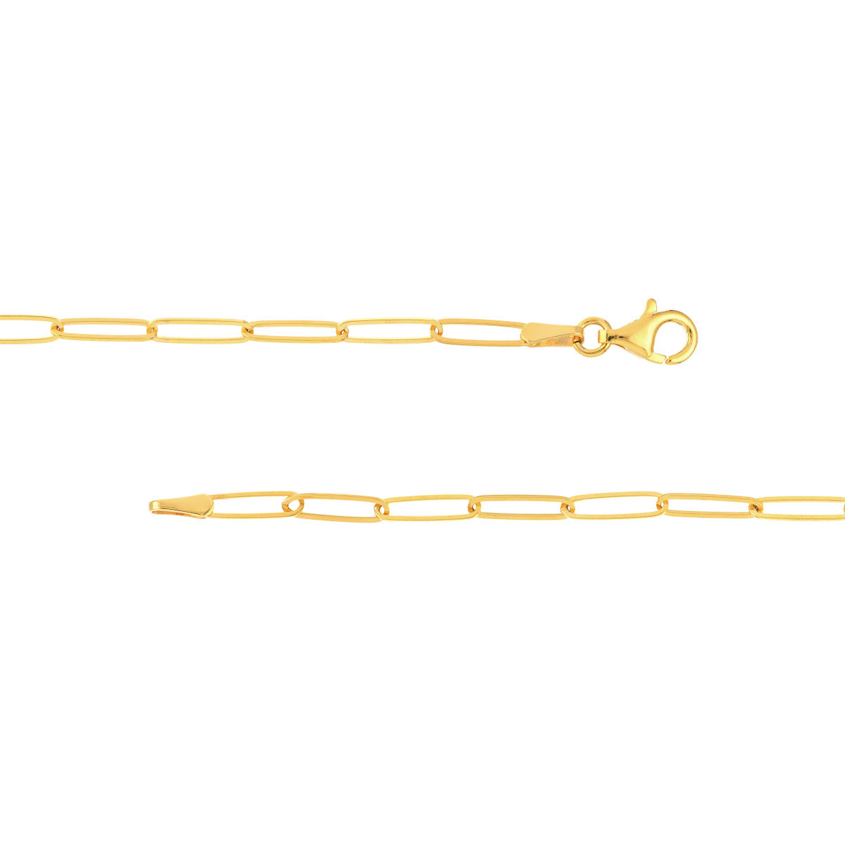 14K Yellow Gold Elongated Oval Link Chain Necklace