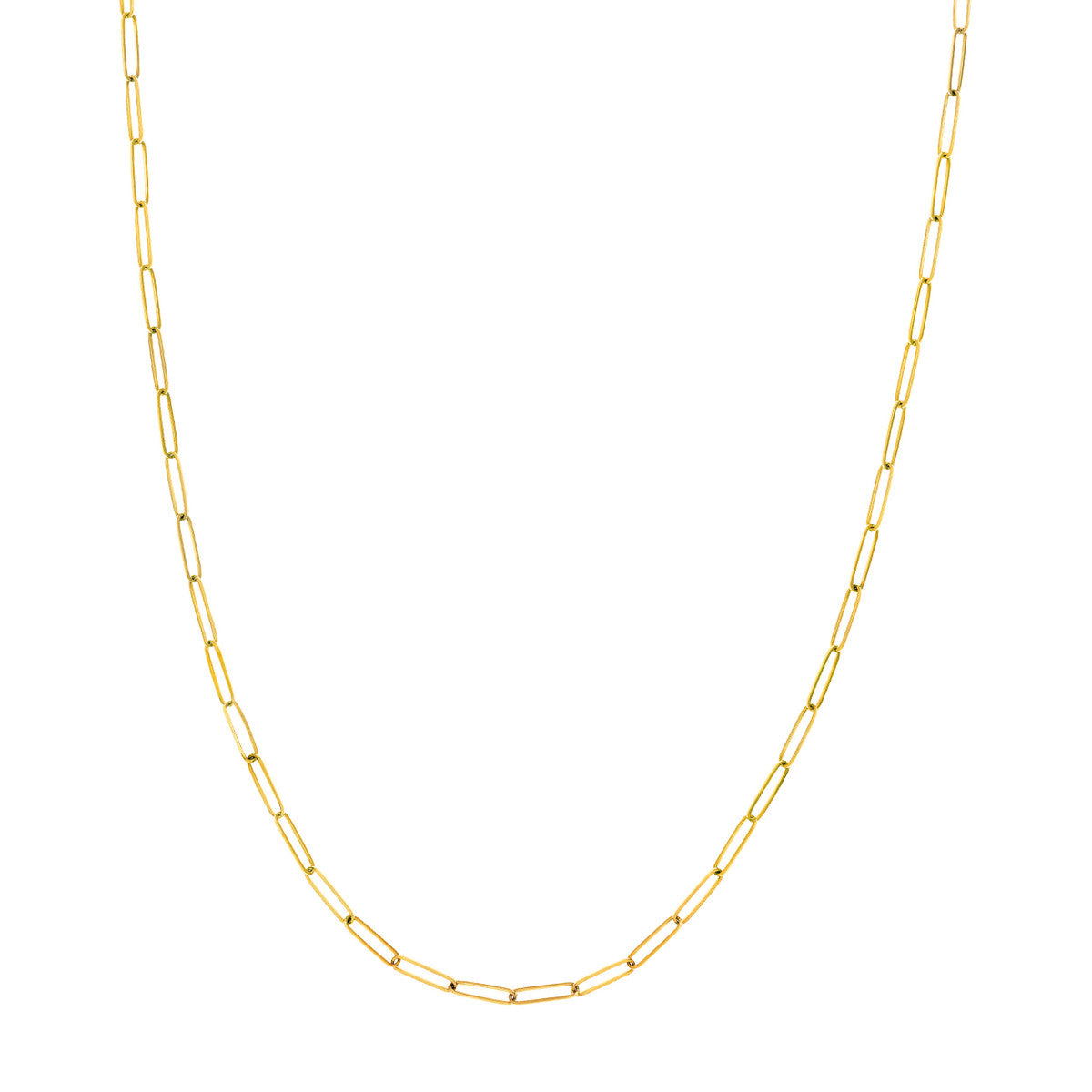 14K Yellow Gold Elongated Oval Link Chain Necklace