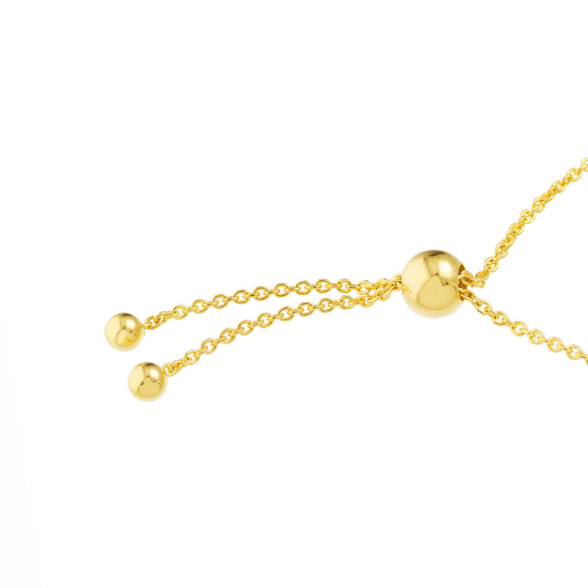 14K Yellow Gold Mini Baguette Diamond Bolo Bracelet