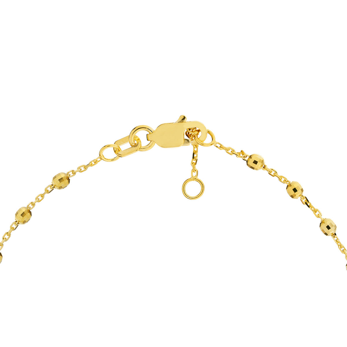 14K Yellow Gold Diamond Cut Bead Bracelet