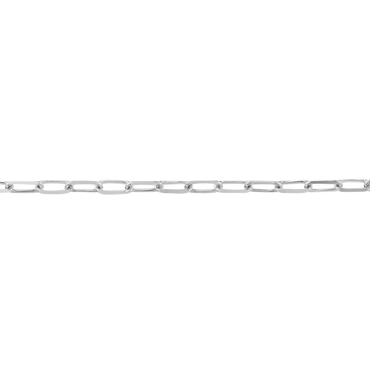 14K White Gold Paper Clip Link Choker Necklace