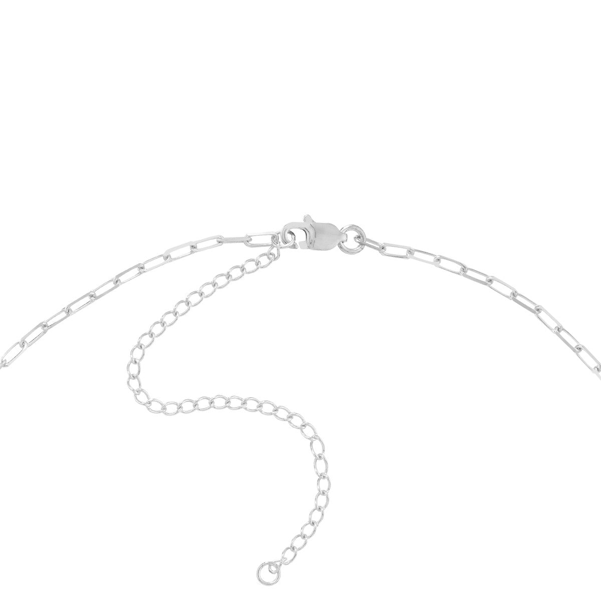 14K White Gold Paper Clip Link Choker Necklace