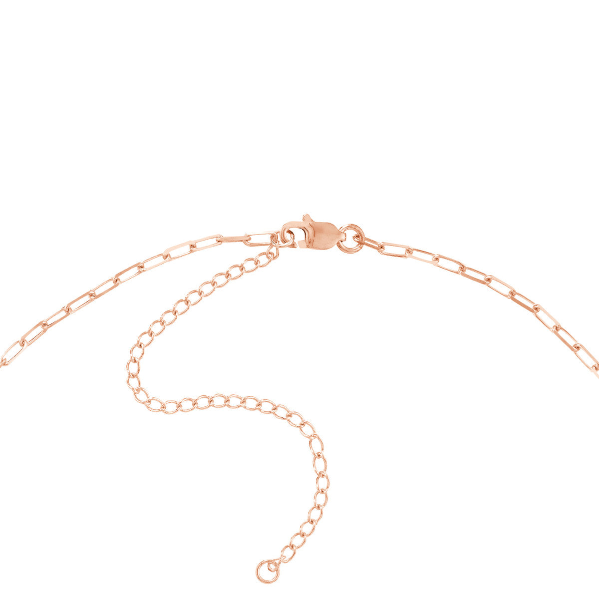 14K Rose Gold Paper Clip Link Choker Necklace