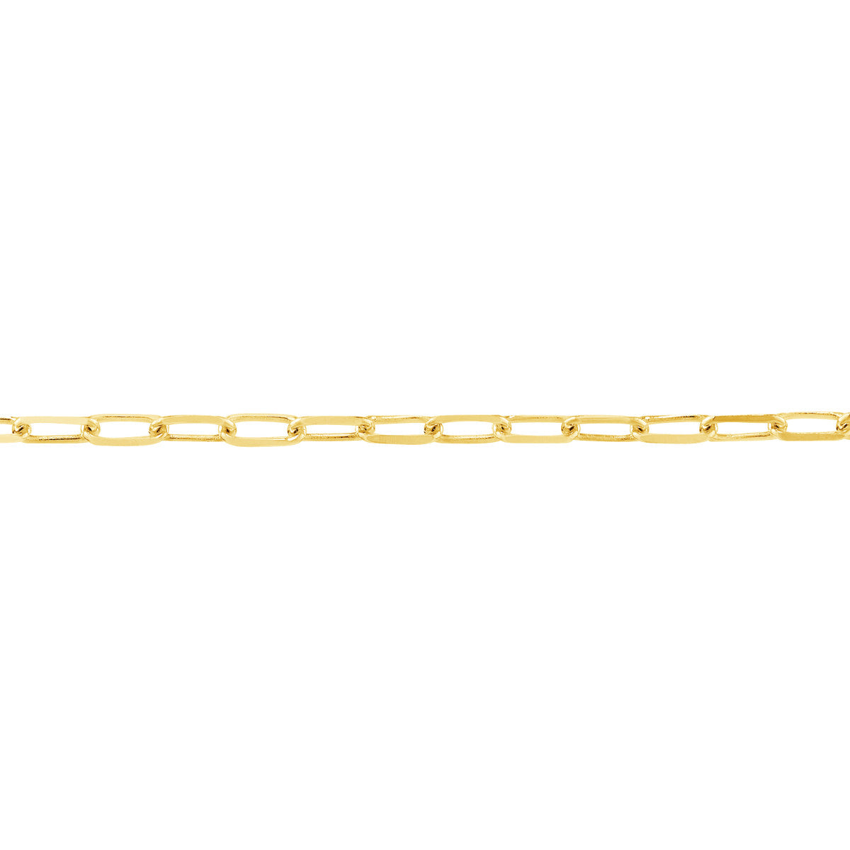 14K Yellow Gold Paper Clip Link Choker Necklace