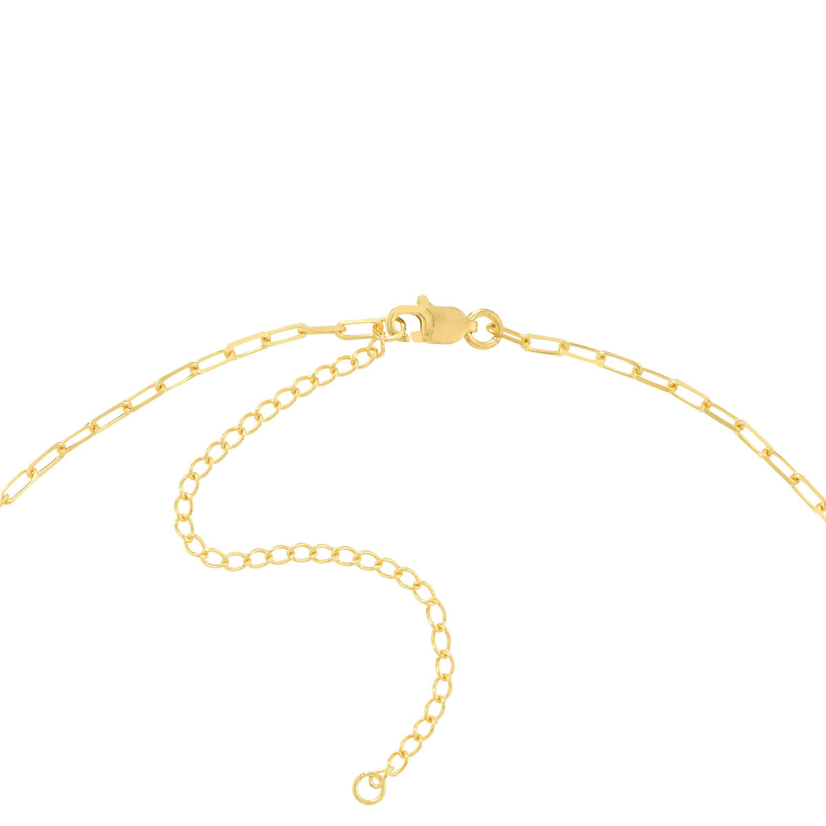 14K Yellow Gold Paper Clip Link Choker Necklace