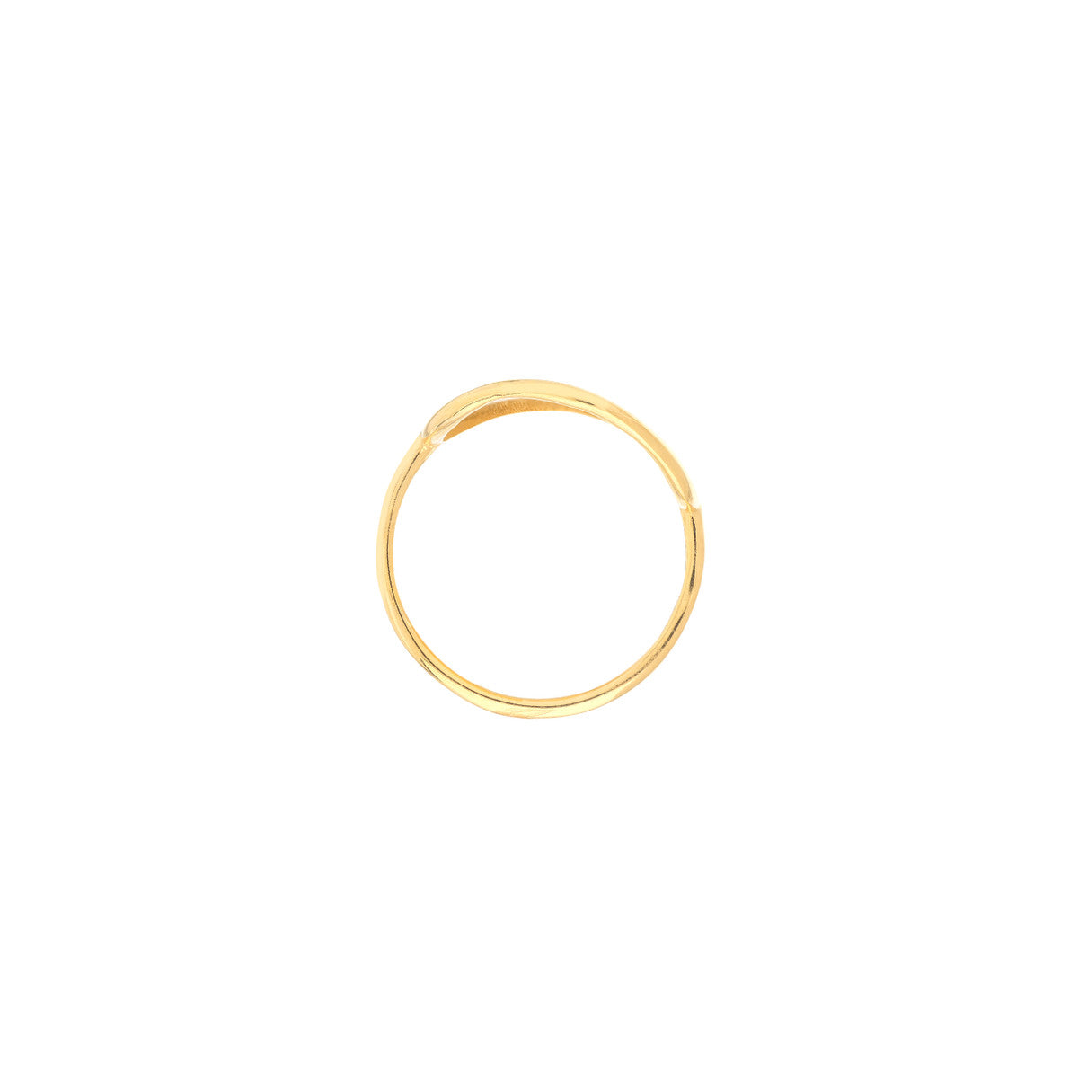 14K Yellow Gold Round Disc Sunset Ring