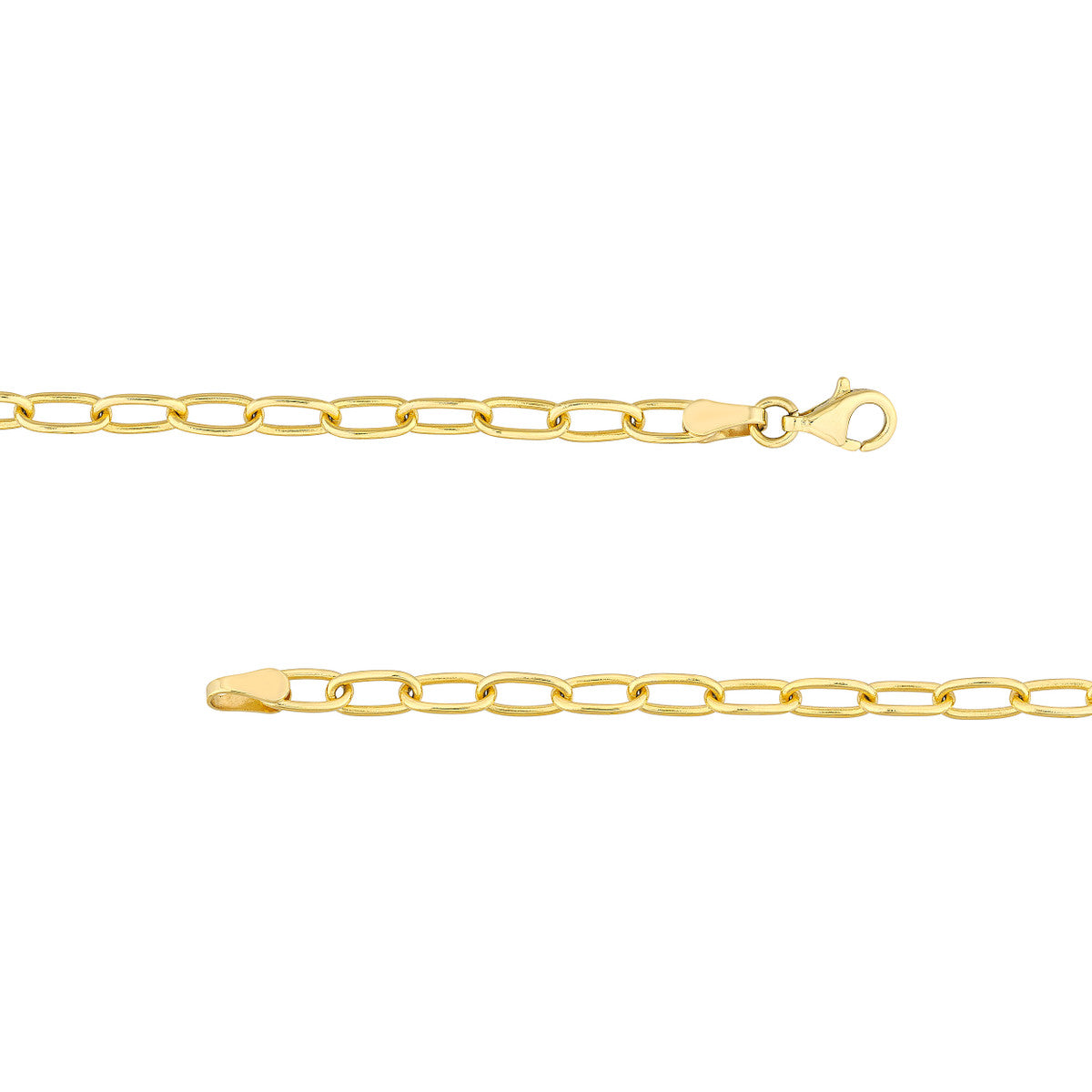 14K Yellow Gold Flat Mariner Diamond Link Bracelet