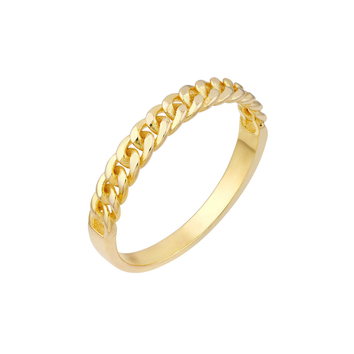 14K Yellow Gold Curb Chain Half Band