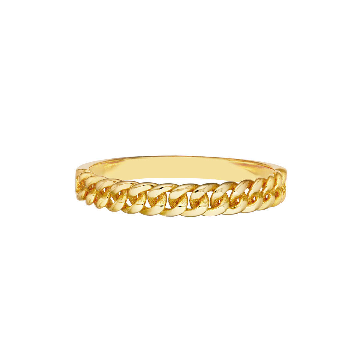 14K Yellow Gold Curb Chain Half Band