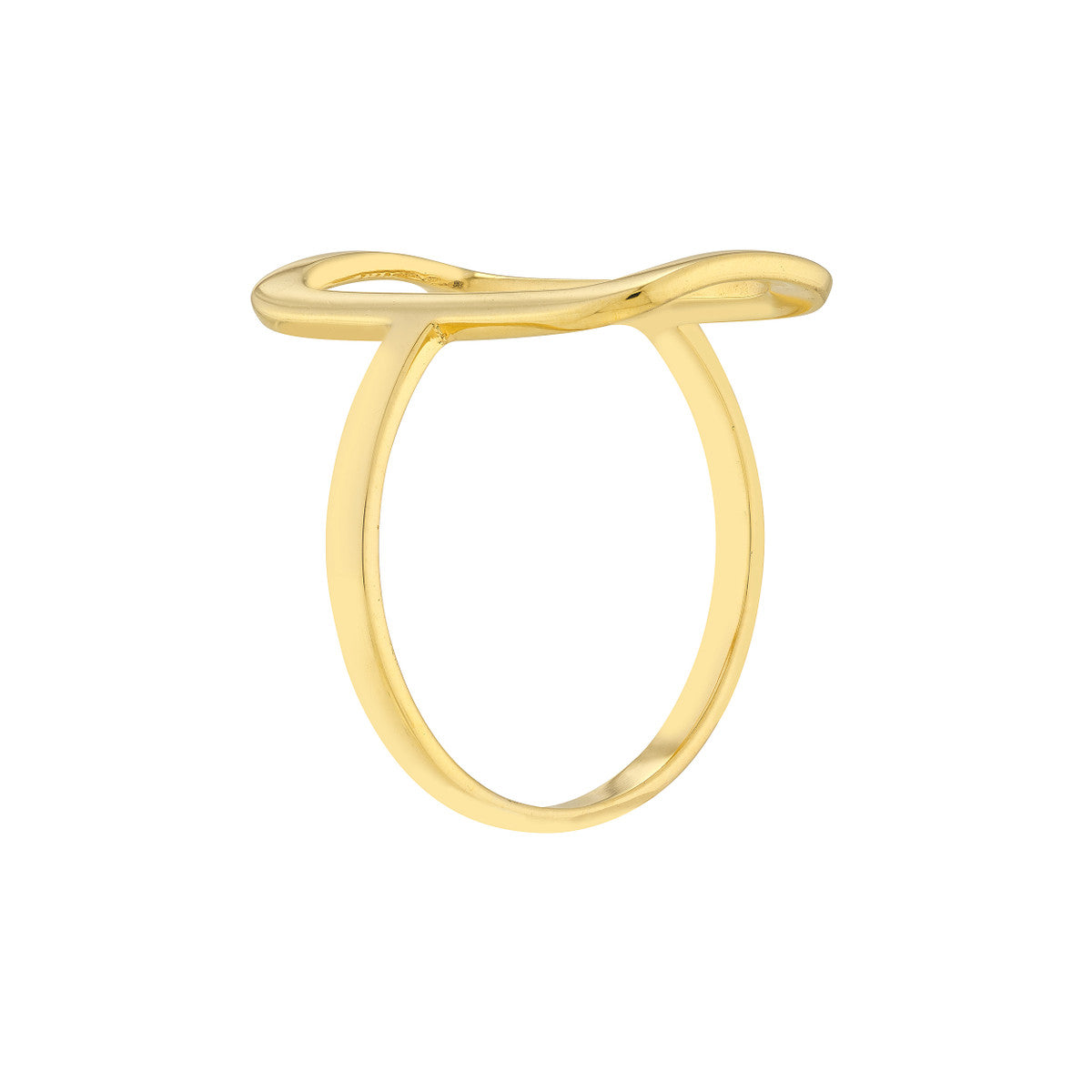 14K Yellow Gold Rectangular Negative Space Ring