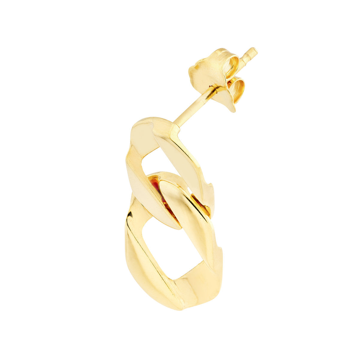 14K Yellow Gold Graduated Curb Link Earrings