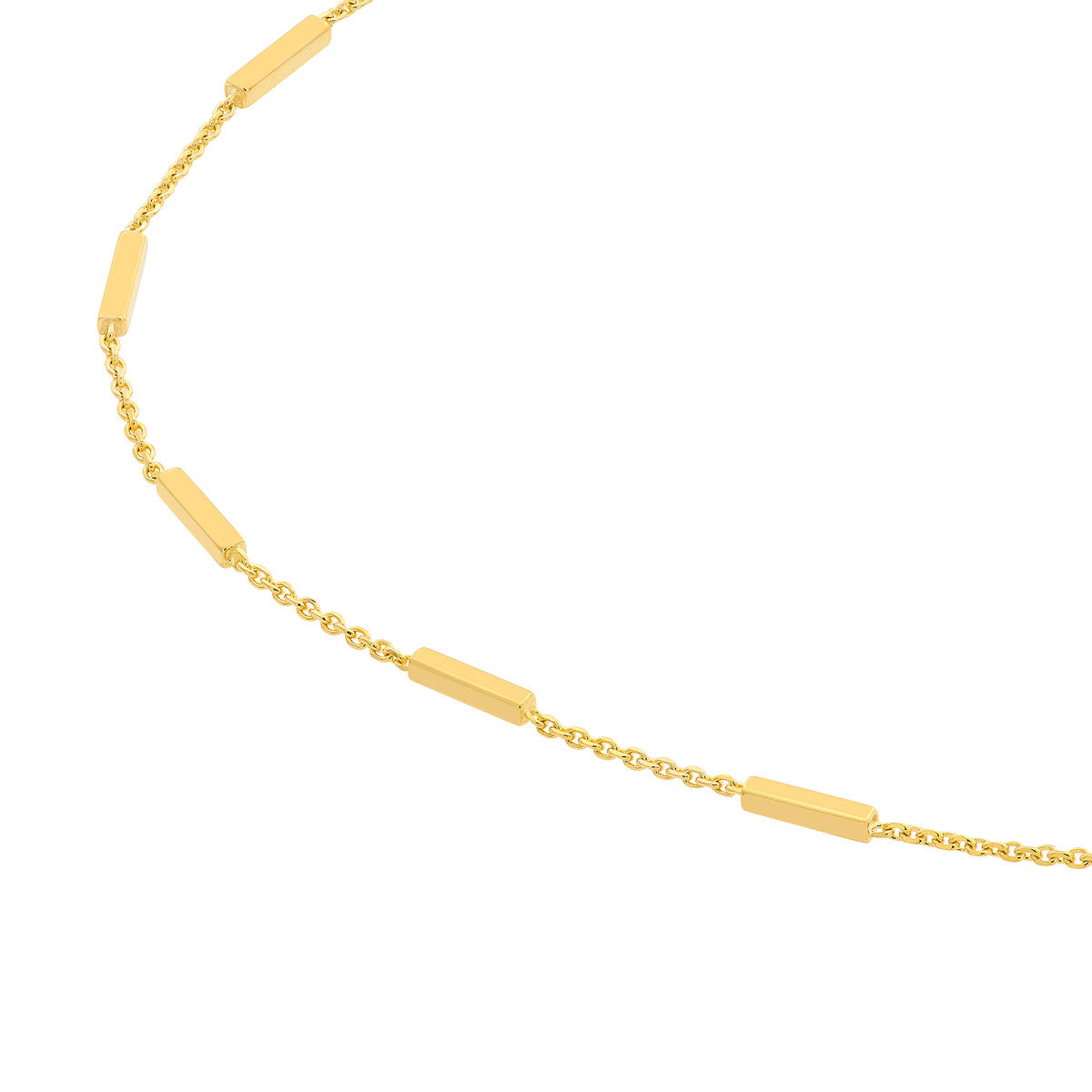 14K Yellow Gold Bar Station Bracelet