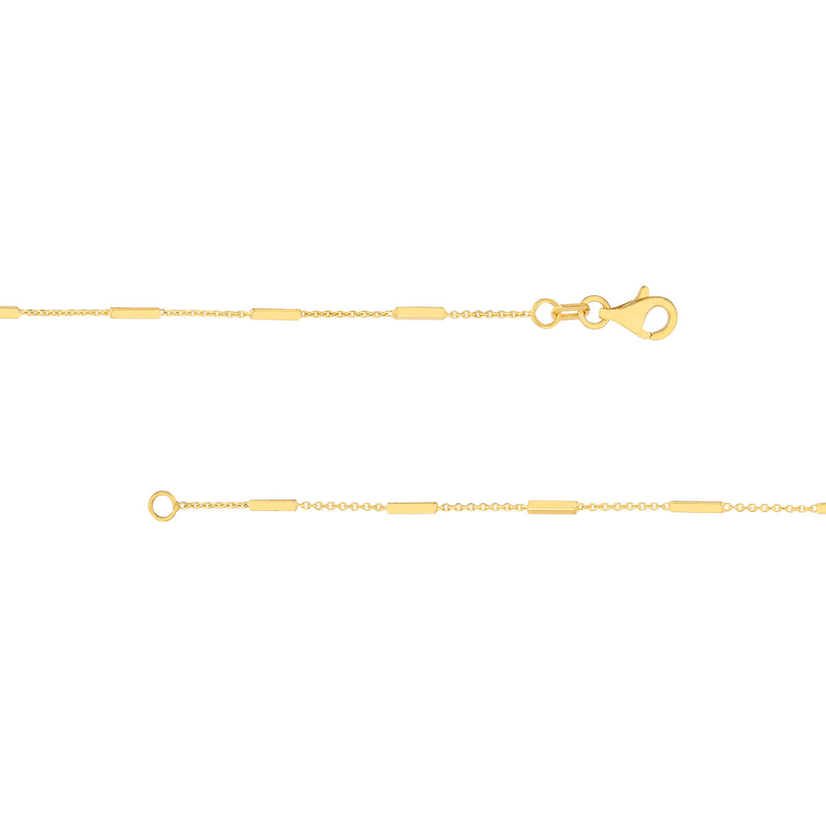 14K Yellow Gold Bar Station Bracelet