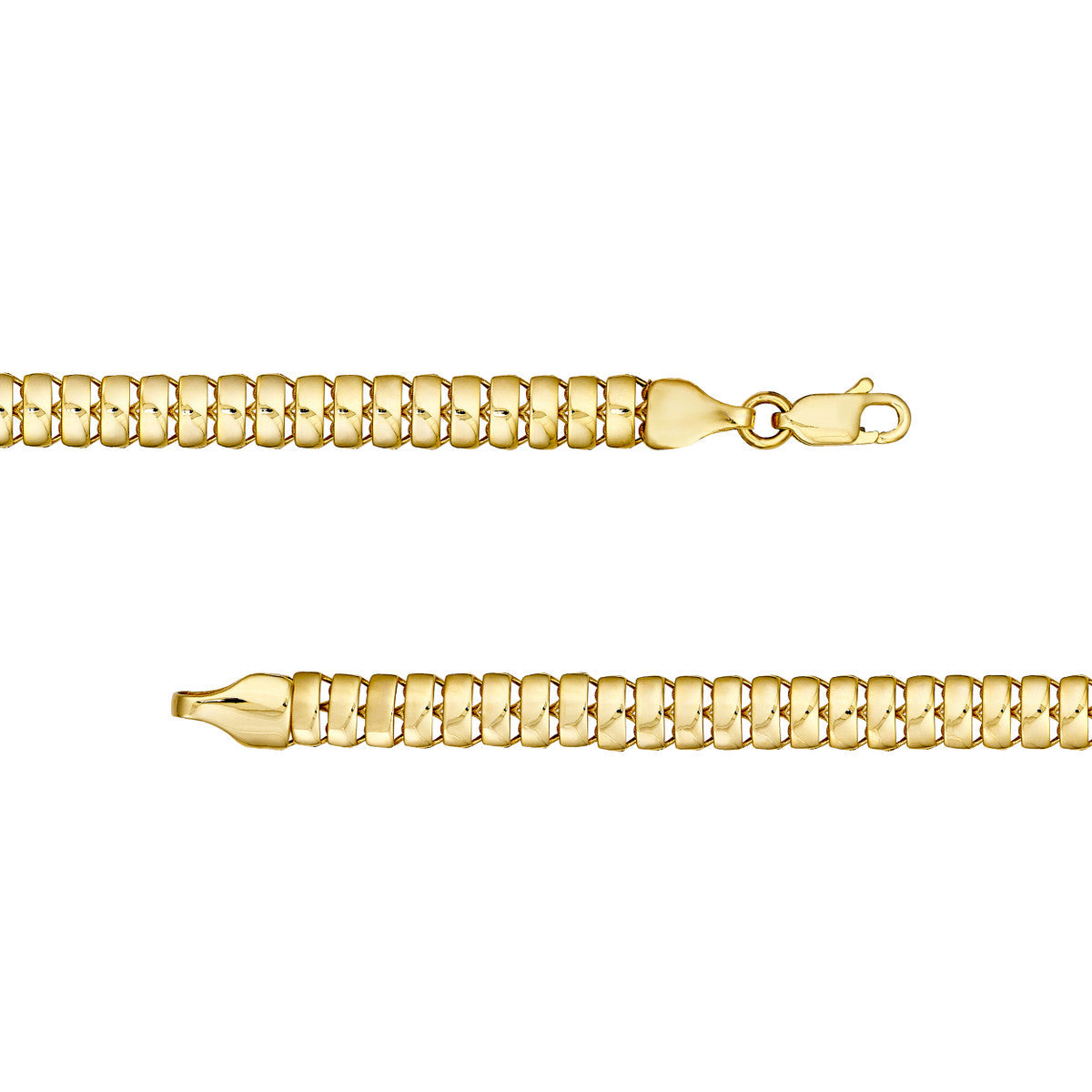 14K Yellow Gold Rectangular Snake Link Bracelet