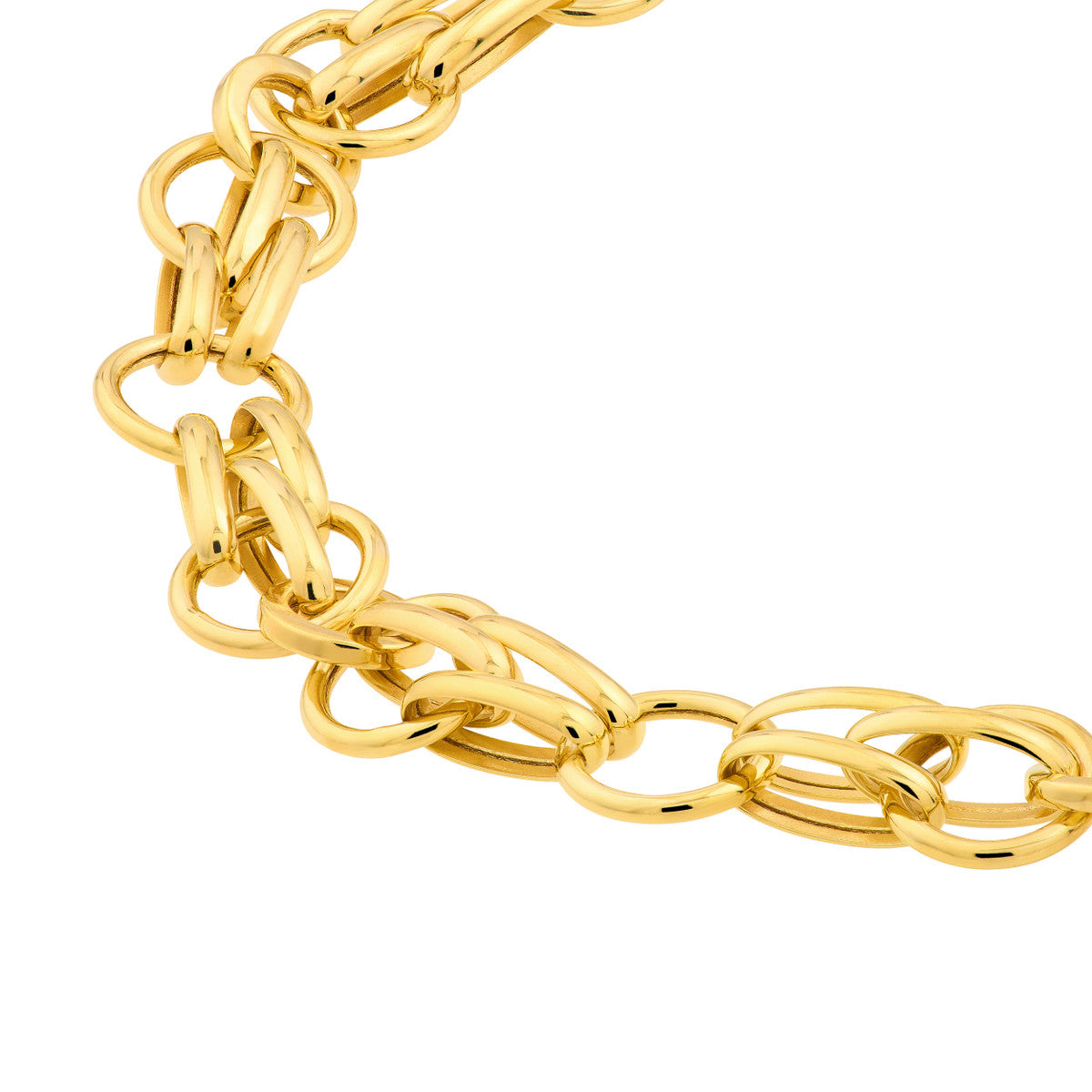 14K Yellow Gold Fantasy Chain Link Bracelet