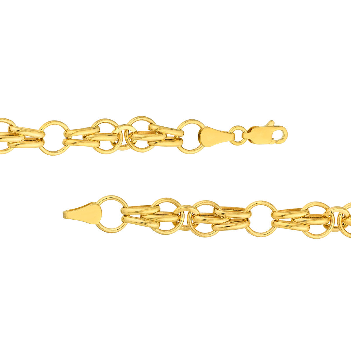 14K Yellow Gold Fantasy Chain Link Bracelet