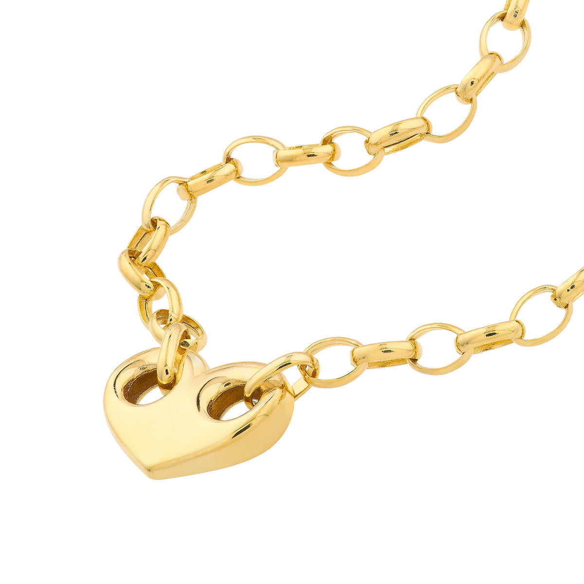 Heart Mariner Rolo Chain Necklace