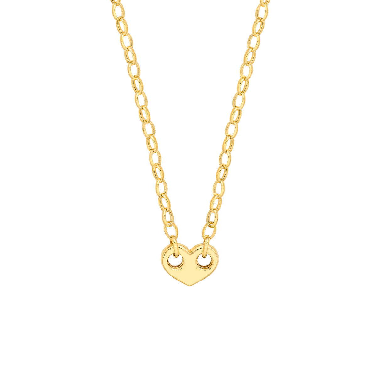 Heart Mariner Rolo Chain Necklace