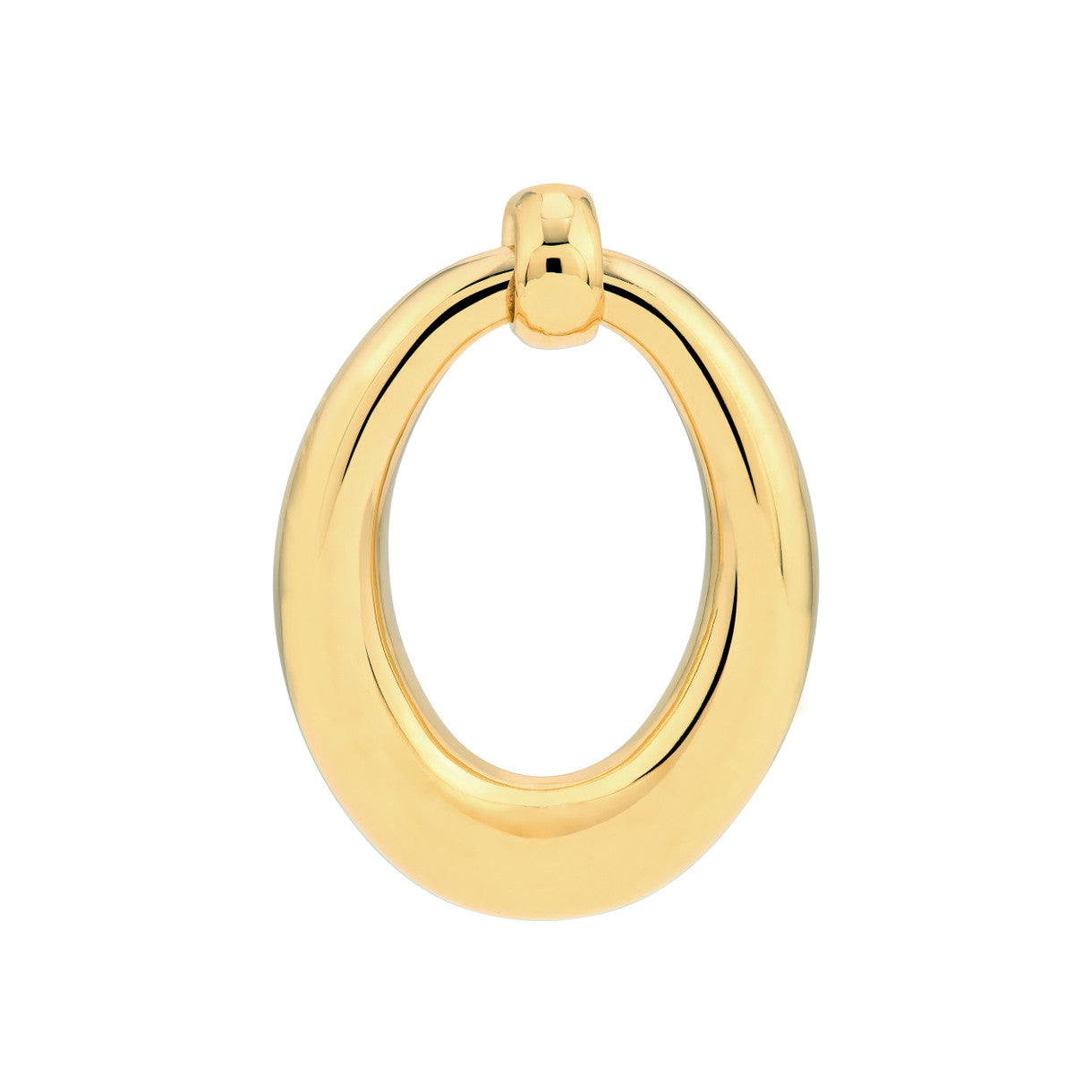 14K Yellow Gold Graduated Oval Post Earrings