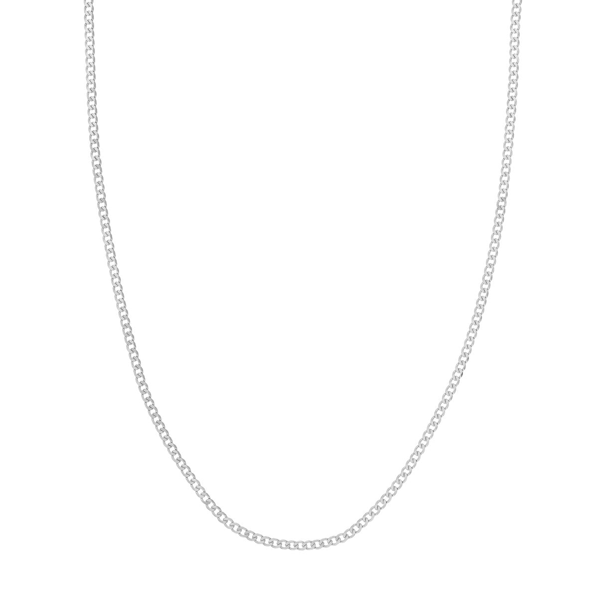 14K White Gold Open Curb Link Chain Necklace