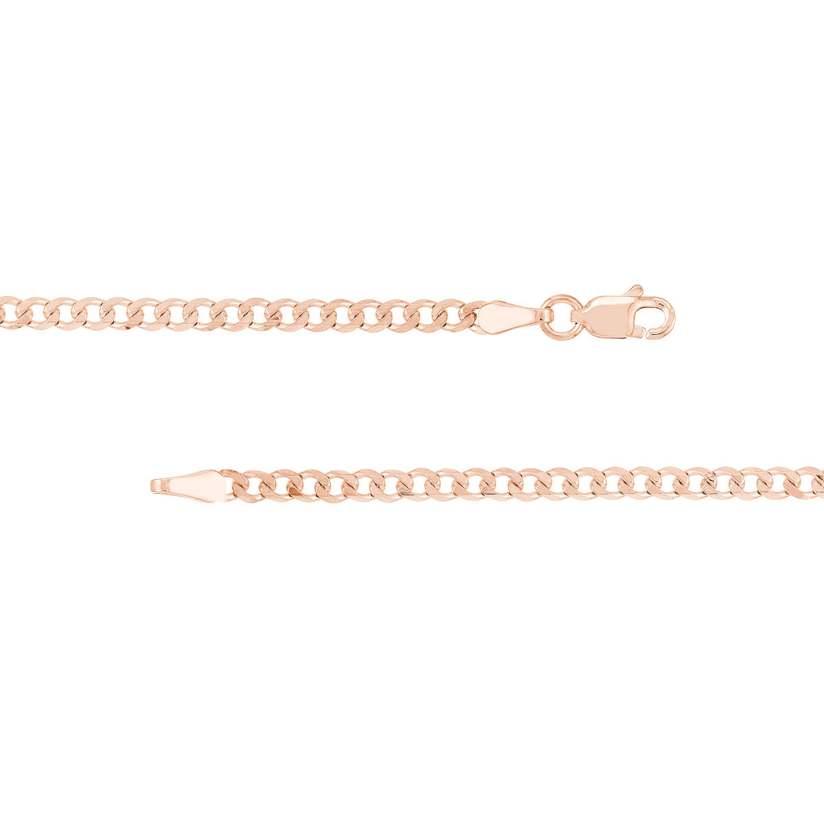 14K Rose Gold Open Curb Link Chain Necklace