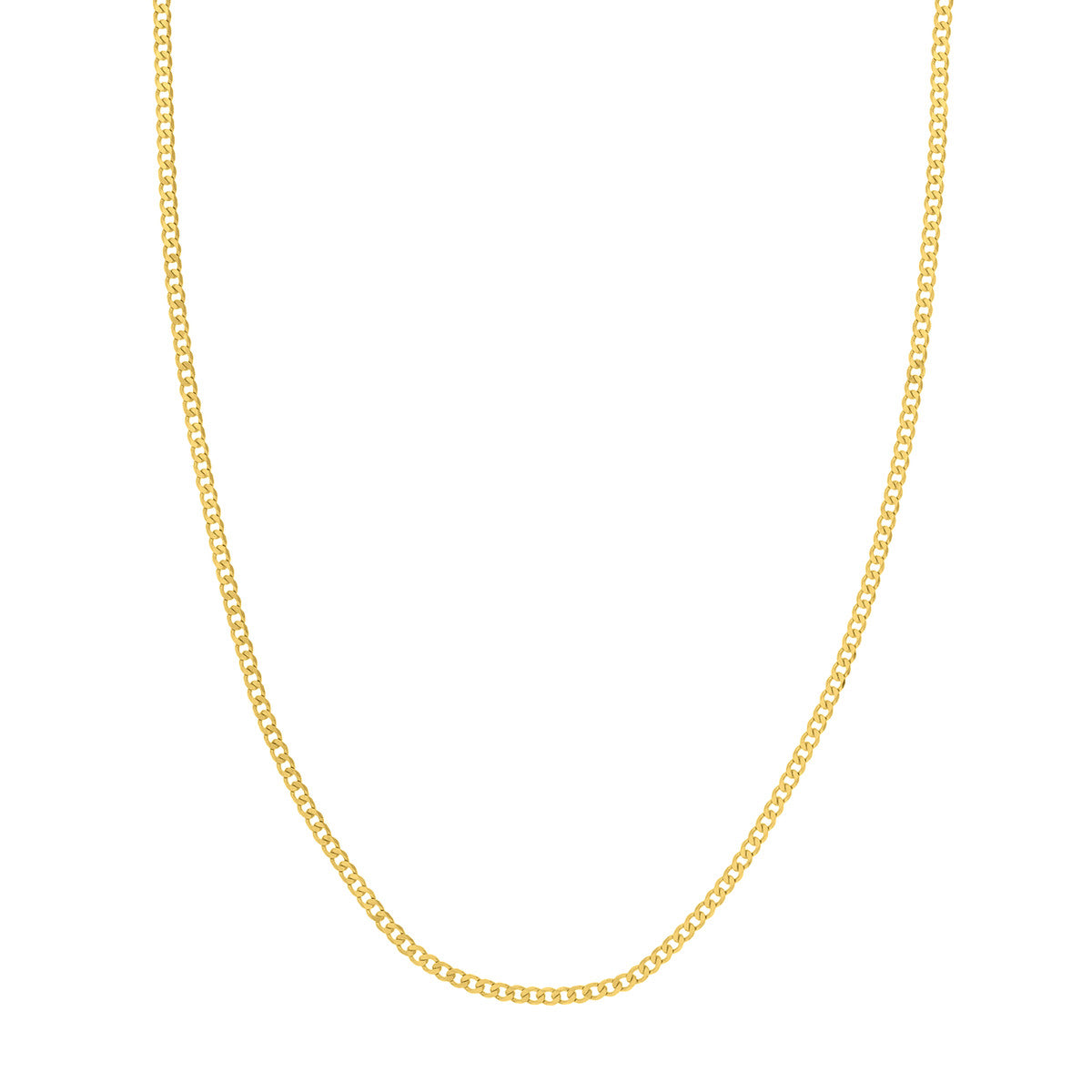 14K Yellow Gold Open Curb Link Chain Necklace