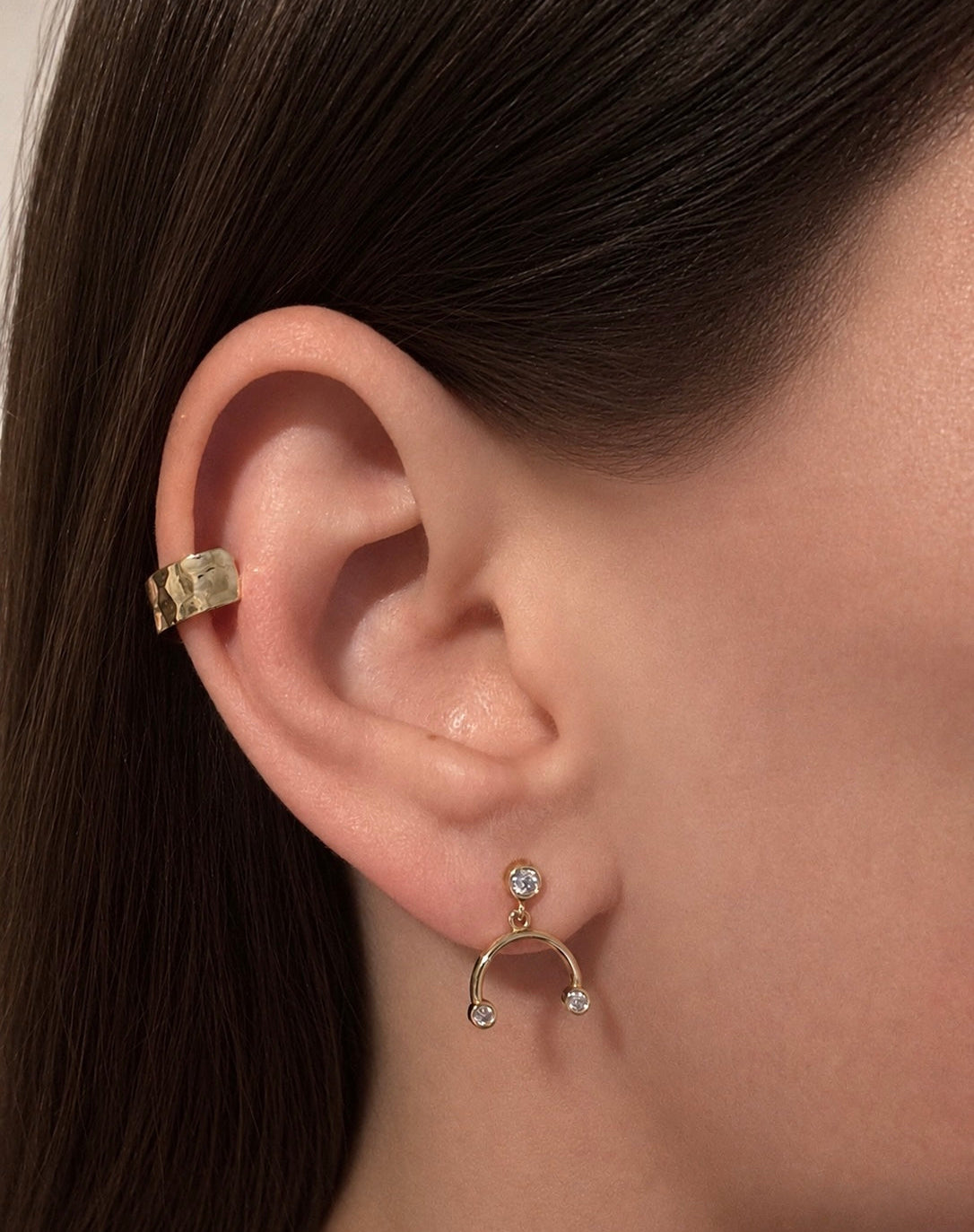 14K Yellow Gold Mobile Diamond Dangle Earrings