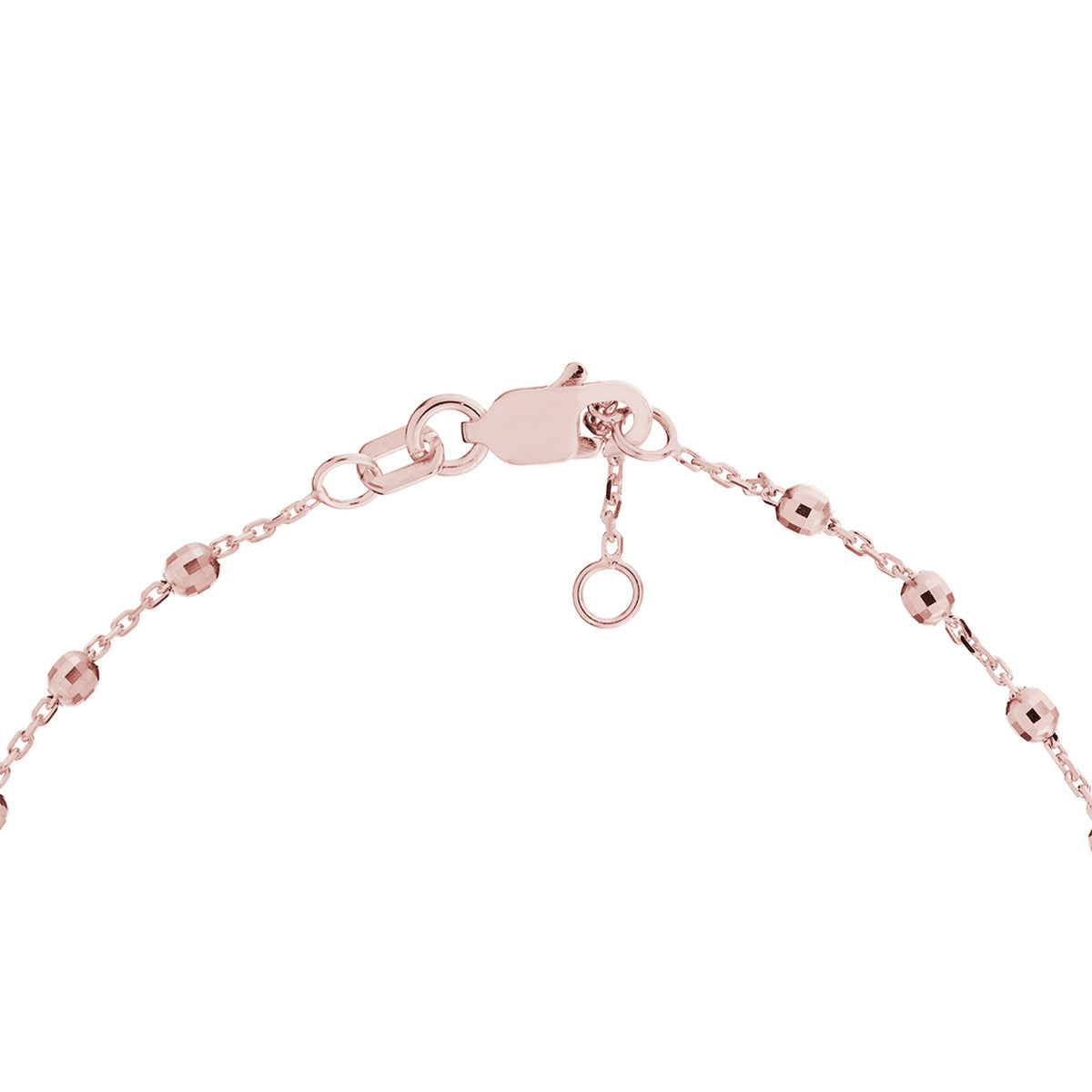 14K Rose Gold Diamond Cut Bead Bracelet